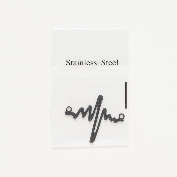 Link, stainless steel, 29x27mm-29x28mm heart line. Sold individually. image number 0