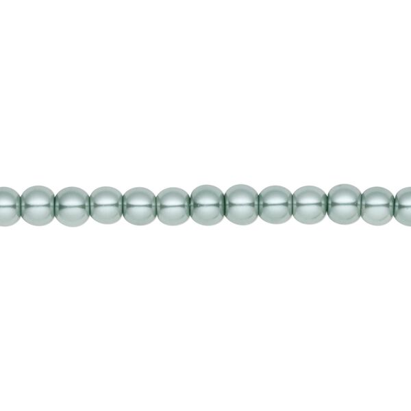 Bead, crystal pearl, sage, 4mm round. Sold per pkg of (2) 15-1/2" to 16" strands, approximately 200 beads. image number 0