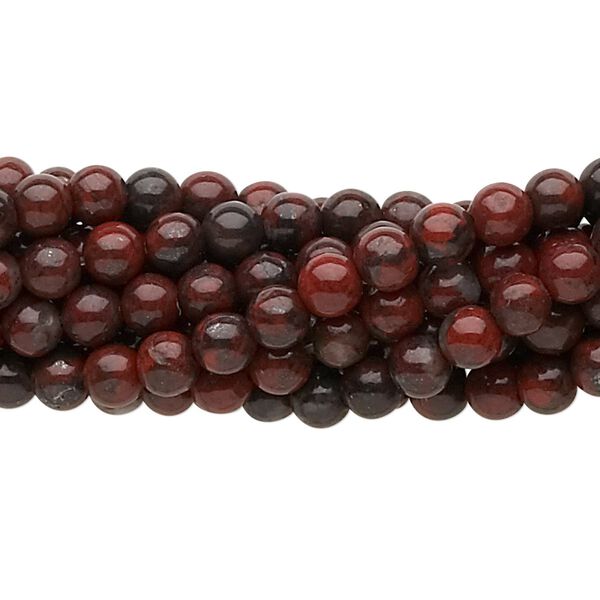 Brecciated jasper 1pkg10, round bead natural 15.5-16 inch 4mm image number 0