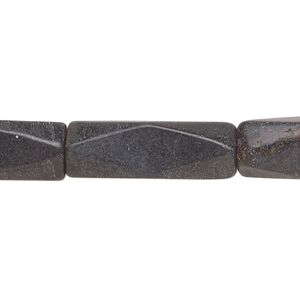 Blackstone 1pkg1, faceted square tube bead 15.5-16 inch 24x8mm-27x10mm