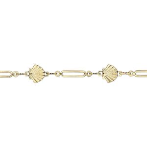 Chain 1pkg1 gold-plated shell & rectangle, 8.5mm / 17mm, brass 5 foot unfinished