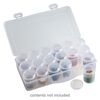 Organizer box, plastic, clear, 10 x 5 x 2-1/2-inch rectangle, (18) round vials with threaded closures. Sold individually. image number 0