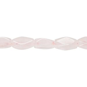 Rose quartz 1pkg1, hand-cut faceted square tube bead natural 13 inch 10x5mm-14x6mm