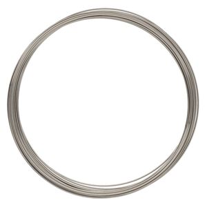 Memory wire, stainless steel, 3-5/8 inch necklace, 0.6-0.75mm thick. Sold per 1-ounce pkg, approximately 30 loops.