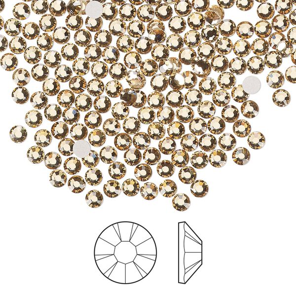 Flat back 144pk light Colorado topaz foil back, Preciosa MAXIMA Czech crystal rhinestone 2.5-2.7mm chaton rose round SS9 image number 0