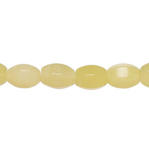 Olive new "jade" 1pkg1, 6-sided oval bead natural, 15 inch 10x7mm-10x8mm