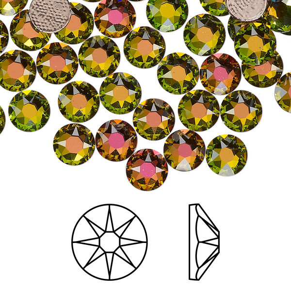 Flat back 12pk crystal vitrail medium foil back, Crystal Passions® hotfix 6.32-6.5mm round SS30 2078 image number 0