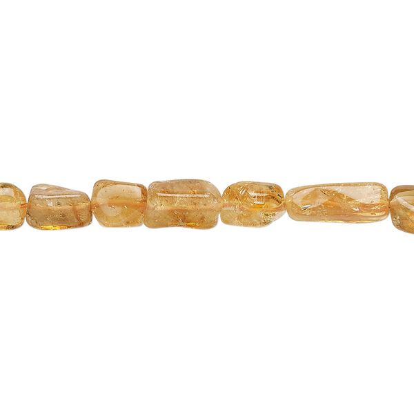 Golden citrine 1pkg1, hand-cut flat rectangle bead C- grade, 13 inch 6x5mm-10x6mm image number 0