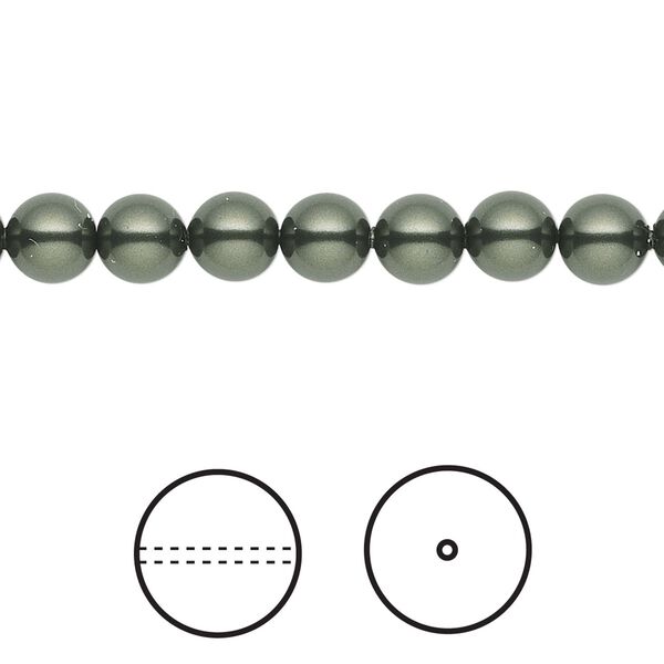 Pearl 50pk dark green, Crystal Passions® 6mm round 5810 image number 0