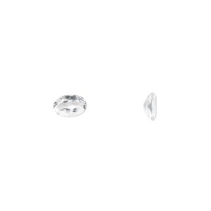White topaz 1pkg2, hand-cut faceted oval gem natural 6x4mm