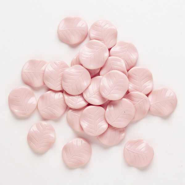 Bead, acrylic, salmon, 24x22mm wavy leaf with 1.5mm hole size. Sold per pkg of 25. image number 0