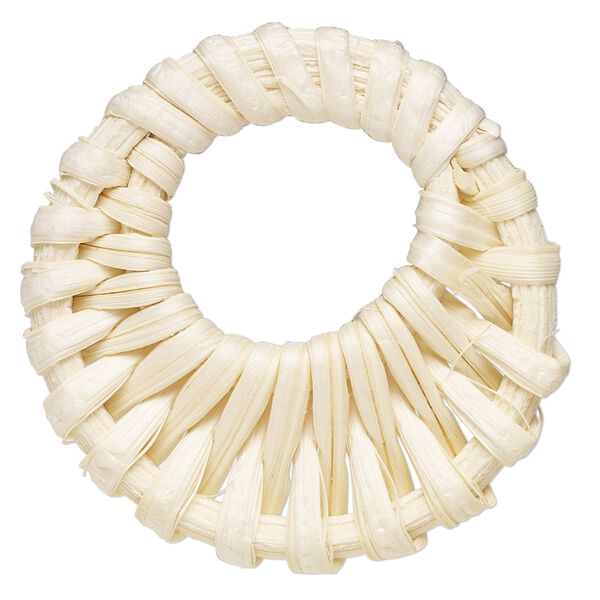 Focal, rattan wood, cream, 46mm go-go. Sold per pkg of 2. image number 0