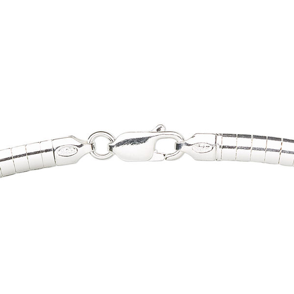 Chain, sterling silver, 4mm domed omega, 18 inches with lobster claw clasp. Sold individually. image number 0