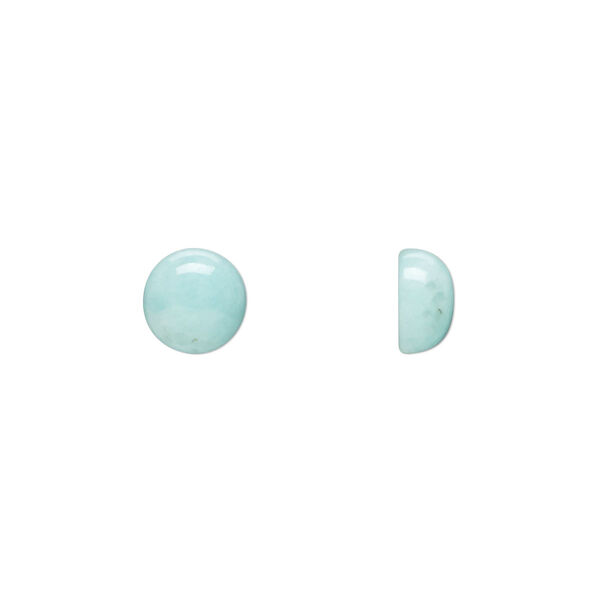Amazonite 1pkg2, round cab natural B grade, calibrated 8mm image number 0