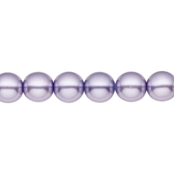 Bead, Czech pearl-coated glass druk, opaque lavender, 8mm round. Sold per 15-1/2" to 16" strand. image number 0