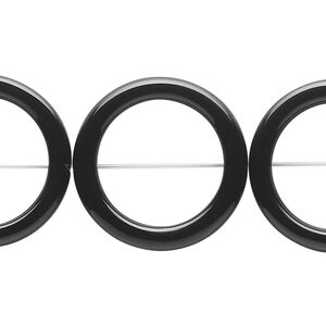 Black onyx 1pkg8, ring bead 24mm