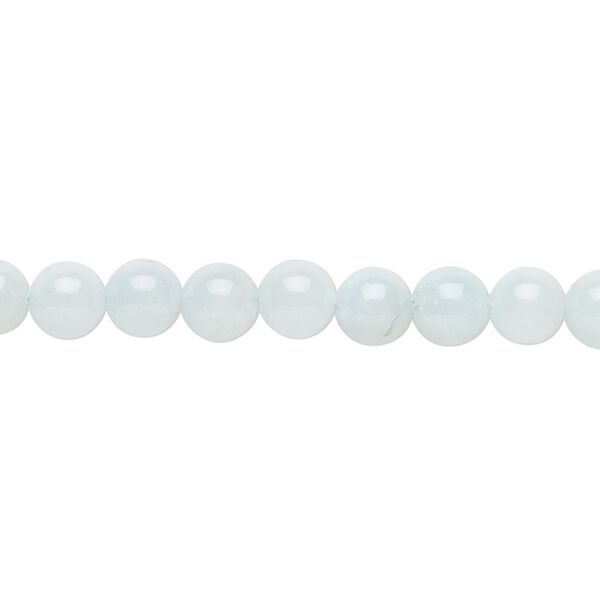 Aquamarine 1pkg1, round bead 15.5-16 inch 6mm image number 0