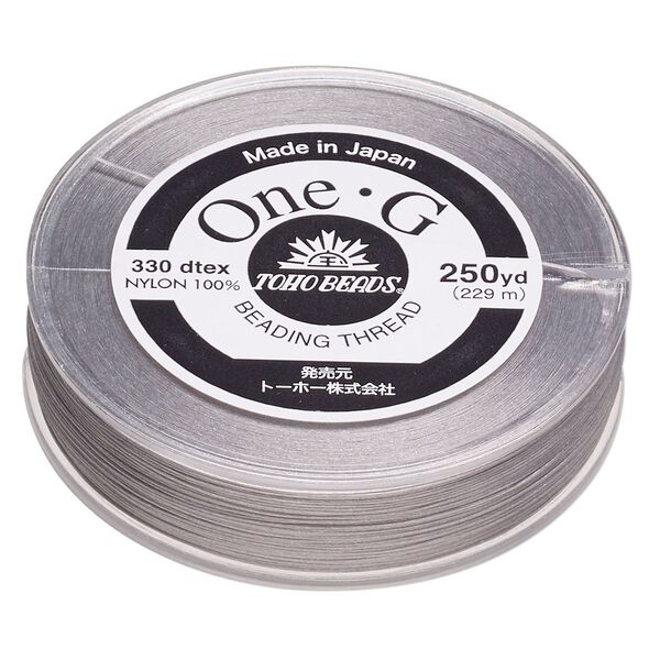 Thread, One-G™, nylon, pkg/250 yards, light grey, size 0. image number 0