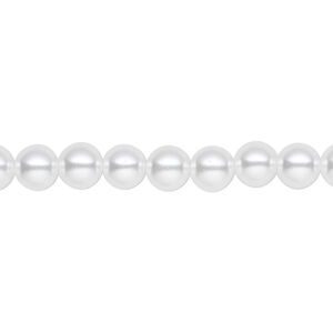 Pearl 2pk white, Celestial Crystal® 6mm round 15.5-16 inch