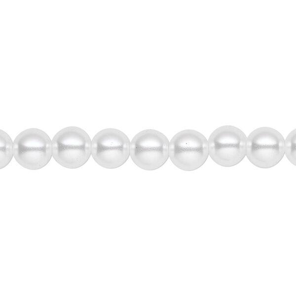 Pearl 2pk white, Celestial Crystal® 6mm round 15.5-16 inch image number 0
