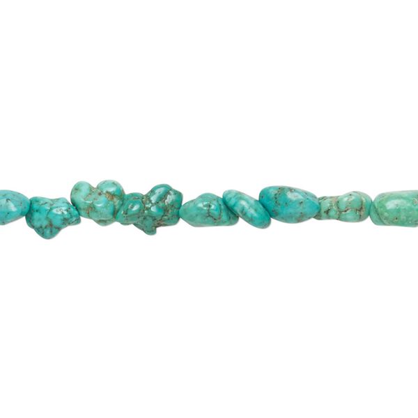 Turquoise 1pkg1, pebble bead 15 inch small image number 0