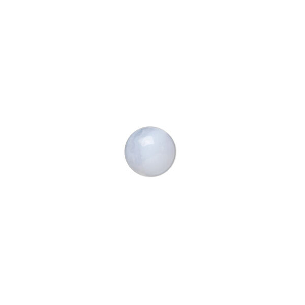 Cabochon, blue lace agate (natural), 6mm calibrated round, B grade, Mohs hardness 6-1/2 to 7. Sold per pkg of 10. image number 0