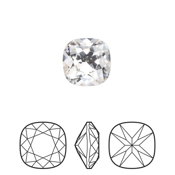 Fancy stone 144pk crystal foil back, Preciosa MAXIMA Czech crystal rhinestone 12mm cushion square image number 0
