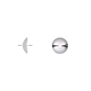 Bead cap, sterling silver-filled, 8x2.5mm smooth round, fits 8-10mm bead. Sold per pkg of 6.