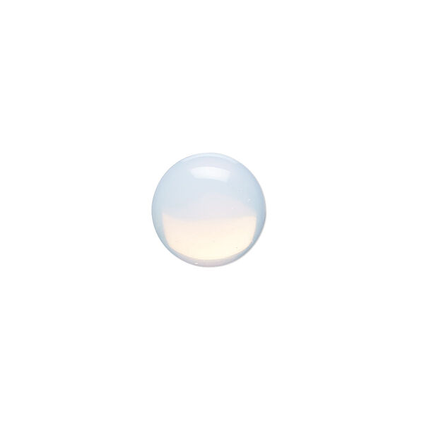 Cabochon, sea "opal" (glass), 12mm calibrated round. Sold per pkg of 10. image number 0
