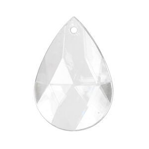 Focal, acrylic, clear, 34x23mm top-drilled faceted teardrop. Sold per pkg of 50.