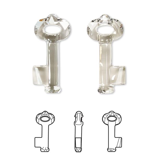 Focal 1pk crystal silver shade, Crystal Passions® 30x13.5mm pendant key 6919 image number 0