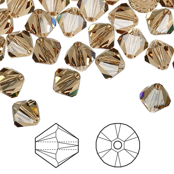 Bead 72pk light Colorado topaz, Crystal Passions® 8mm bicone 5328 image number 0