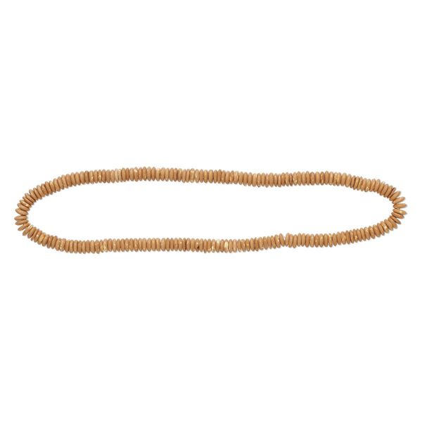 Bead, bone, hand-painted brown and white, 5x2mm hand-cut rondelle, Mohs hardness 2-1/2. Sold per 15-1/2 to 16-inch strand. image number 0