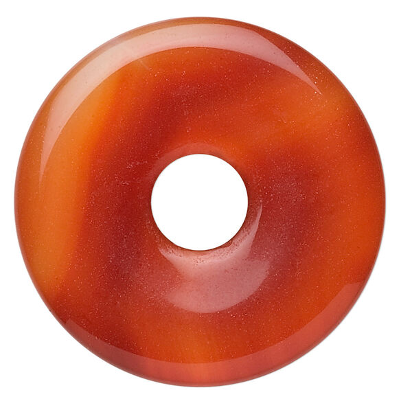 Focal, red agate (dyed / heated), 40mm donut, B grade, Mohs hardness 6-1/2 to 7. Sold individually. image number 0