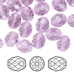 Bead 72pk violet, Swarovski® 9.5x8mm olive briolette 5044