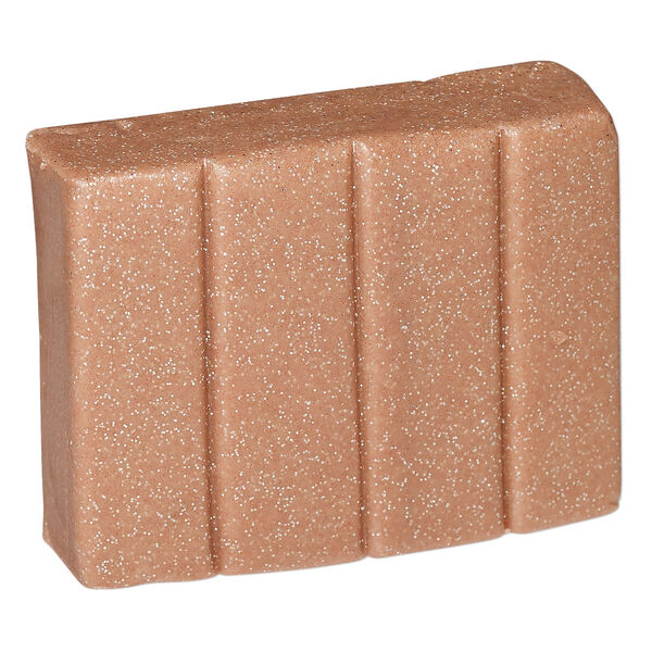 Polymer clay, Sculpey® PREMO, rose gold glitter. Sold per 2-ounce bar. image number 0