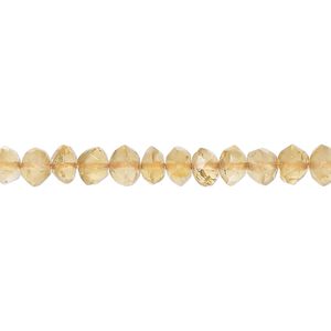 Citrine 1pkg1, hand-cut faceted rondelle saucer bead 14 inch 5x2mm-6x4mm