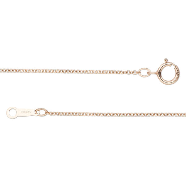 Chain, Gossamer™, 14Kt rose gold-filled, 1.1mm cable, 18 inches with springring clasp. Sold individually. image number 0