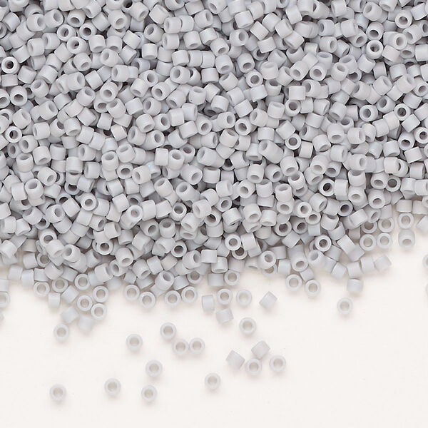 Seed bead, Delica®, glass, pkg/7.5g, #11 round, opaque matte rainbow ghost grey (DB-1598). image number 0