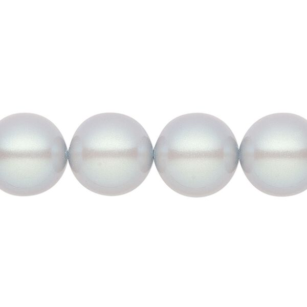 Pearl 10pk pearlescent grey, Preciosa Czech crystal 12mm round image number 0