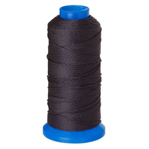 Cord, Griffin, nylon, black, 0.85mm, 58.2-pound test. Sold per 200-meter spool.
