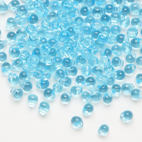 Seed bead, Miyuki, glass, pkg/10g, 4x3.4mm fringe, transparent light blue (DP-148). image number 0
