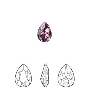 Fancy stone 4pk iris foil back, Crystal Passions® 10x7mm pear 4320