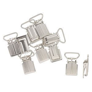 Jacket clip, steel, 25x17mm textured rectangle. Sold per pkg of 10.