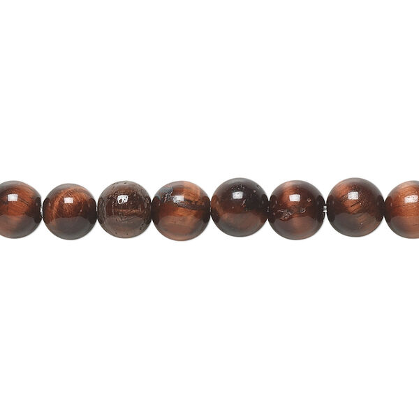 Bead, red tigereye (heated), 6mm round, B grade, Mohs hardness 7. Sold per 15-1/2" to 16" strand. image number 0
