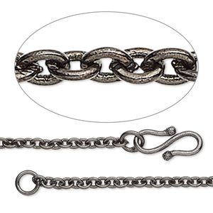 Chain, gunmetal-plated brass, 2.5mm cable, 36 inches. Sold individually.