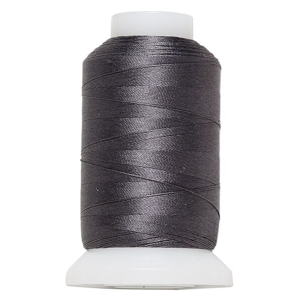Thread, Purely Silk™, dark grey, size O. Sold per 600-yard spool. image number 0