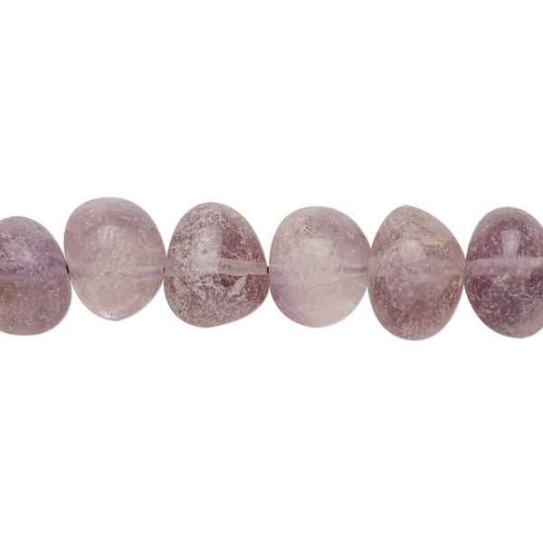 Bead, lavender amethyst (natural), 9x7mm-13x10mm hand-cut rondelle, D grade, Mohs hardness 7. Sold per 13-inch strand. image number 0