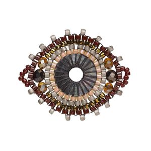 Link, Creative Touch, glass, gold / rose / grey, 28x26mm double-sided marquise. Sold individually.