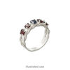 Ring, sterling silver, twisted band with (5) 3.5mm 4-prong round settings, size 7. Sold individually. image number 1